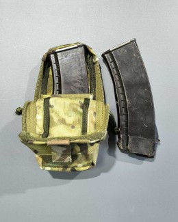 Закрытый подсумок под два магазина АК. Расцветка мультикам.