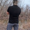 Тактическая футболка чёрная мужская с липучками под шевроны.