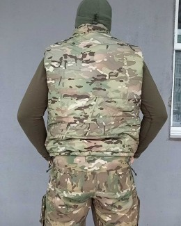 Жилетка мужская утеплённая. Камуфляж Мультикам