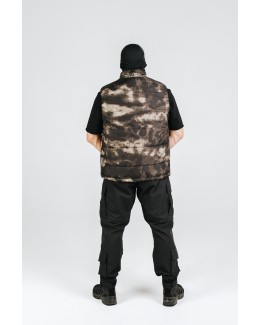 Жилетка мужская утеплённая. Камуфляж Ольха Чёрный.