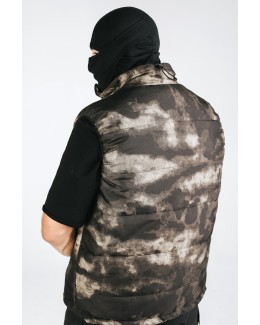 Жилетка мужская утеплённая. Камуфляж Ольха Чёрный.